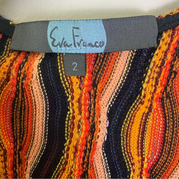 Eva Franco Flare Wrap Patterned Knit Dress Size 2 - Picture 3 of 12